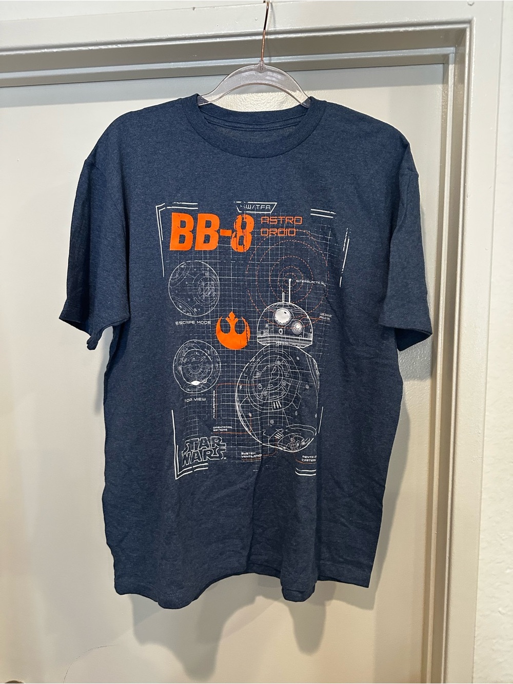 Star Wars BB-8 Navy Tee with Bright Orange Accents